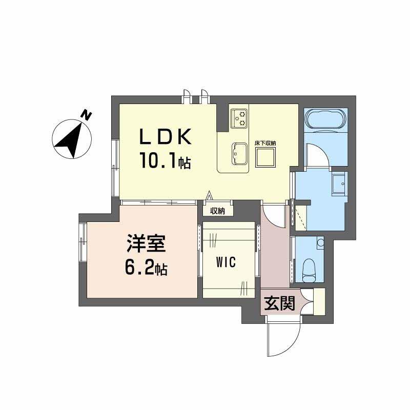 シャーメゾンエレガント(1LDK/1階)の間取り写真