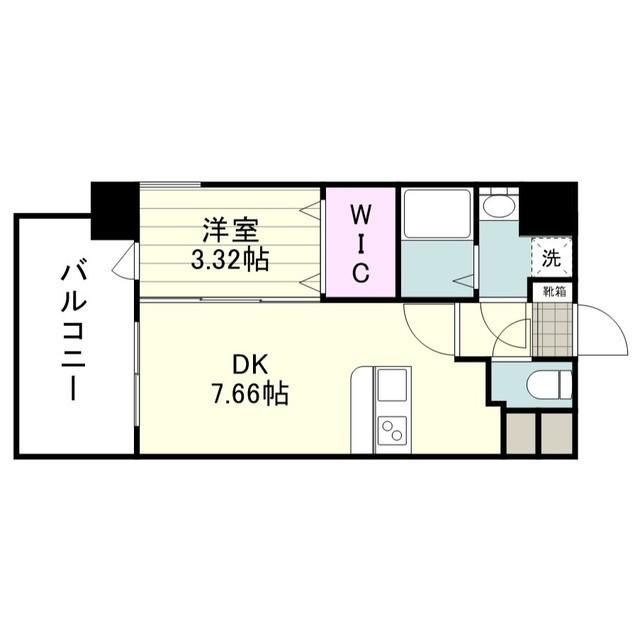 リアンシエルブルー高麗(1DK/3階)の間取り写真