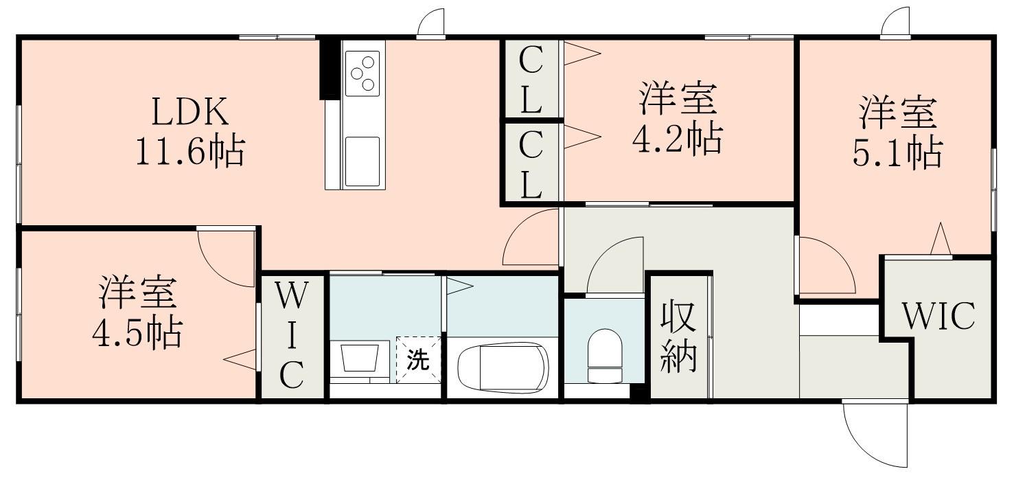 日豊本線 国分駅(鹿児島) 徒歩7分 2階建 築1年(3LDK/2階)の間取り写真