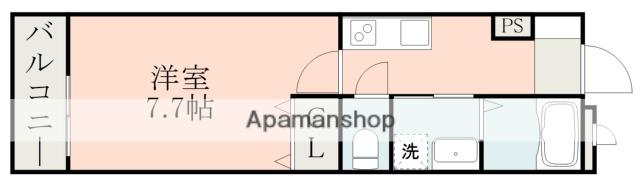 LA-CHIC宇宿(1K/1階)の間取り写真