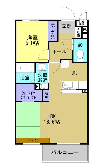 MAISON DE TETOII(1LDK/4階)の間取り写真