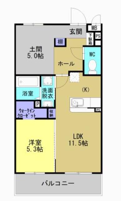 MAISON DE TETOII(1LDK/1階)の間取り写真