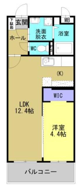 SETTLE 姶良(1LDK/3階)の間取り写真