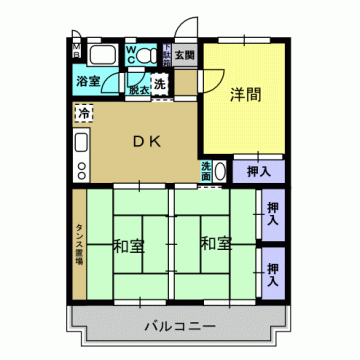 山下ハイツ(3DK/3階)の間取り写真