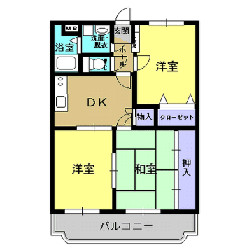 ローズハイツ(3DK/3階)の間取り写真