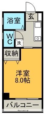 ハーベストタウン(1K/2階)の間取り写真