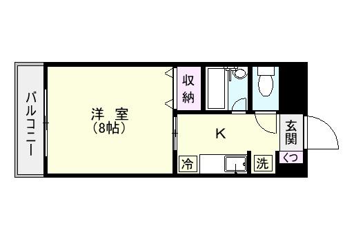 リードIN武之橋(1K/2階)の間取り写真