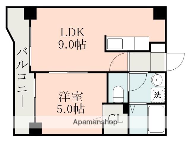 グランシャリオ武(1LDK/5階)の間取り写真