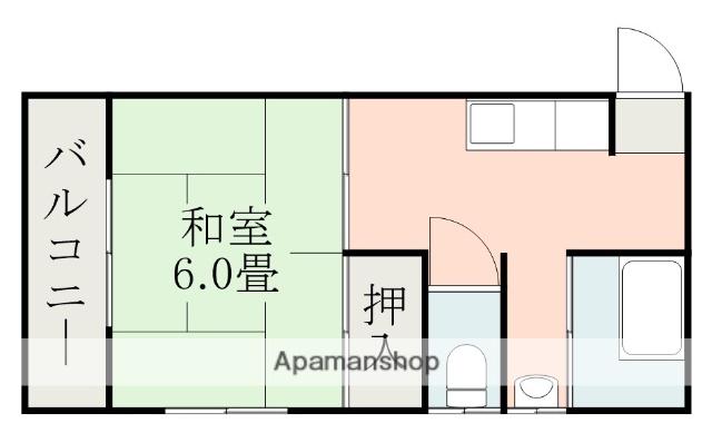 下荒田Nビル(1K/2階)の間取り写真