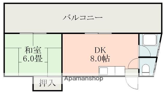 下荒田Nビル(1DK/3階)の間取り写真