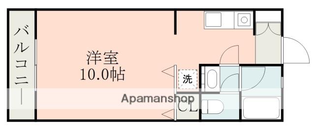 ペガサス2(ワンルーム/3階)の間取り写真