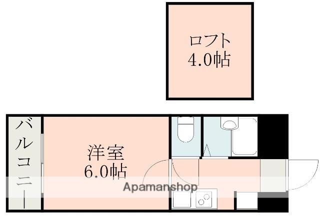 アップルハウス慶京(1K/2階)の間取り写真