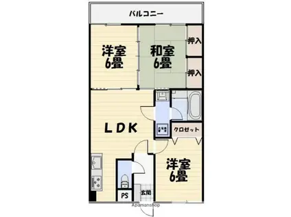 エクセレントNAKASHIMA(3LDK/4階)の間取り写真