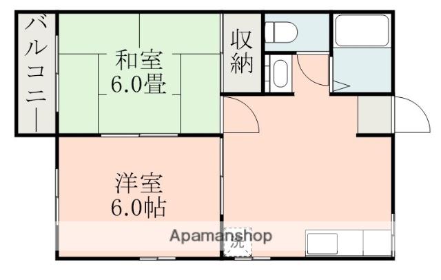 チェリーヒルズ兼徳(2DK/1階)の間取り写真