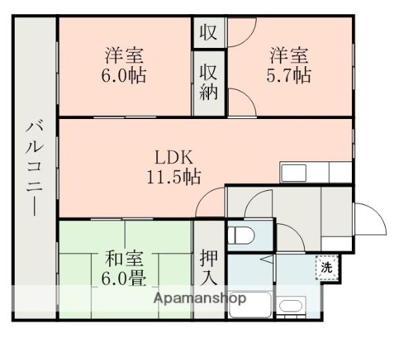 サンパティオ(3LDK/5階)の間取り写真