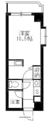 レインボー荒田Ⅱ(1K/4階)の間取り写真