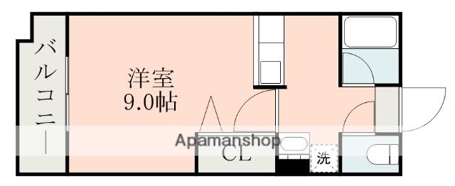 レインボー荒田Ⅱ(1K/1階)の間取り写真