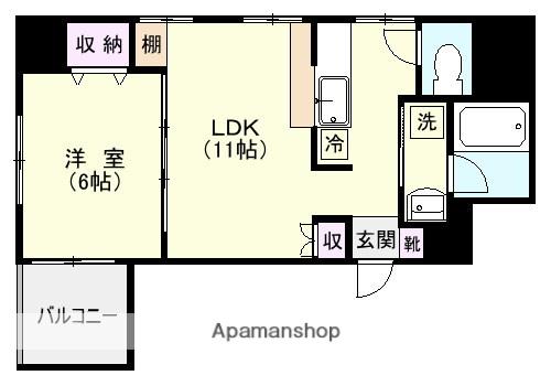 リードINAISビル(1LDK/10階)の間取り写真