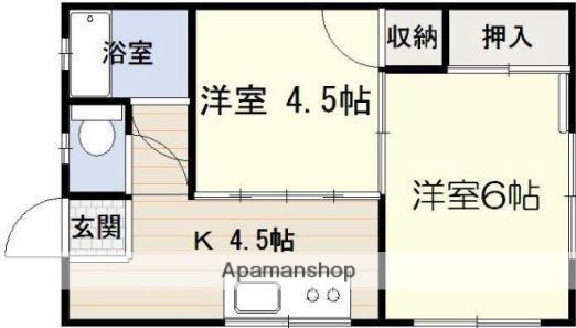 日興ビル(2K/2階)の間取り写真