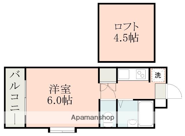 アップルハウス紫原Ⅰ(1K/2階)の間取り写真