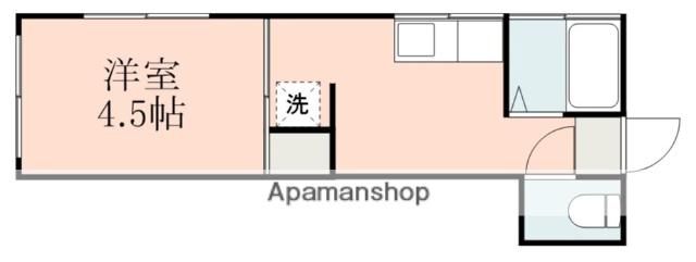 第6濵田ビル(1K/2階)の間取り写真