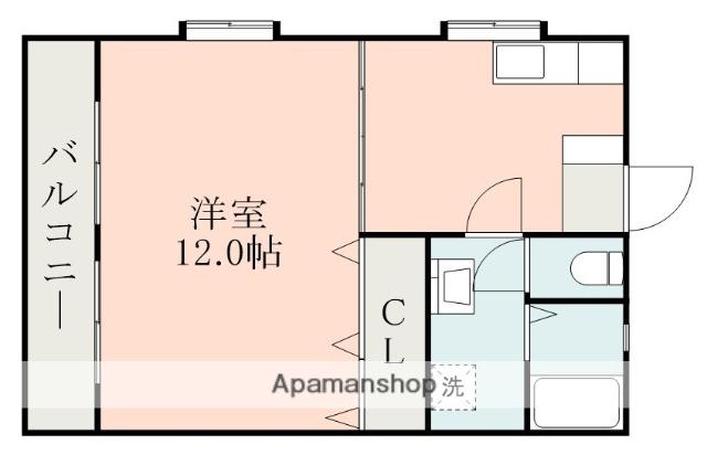 シャイン90(1DK/2階)の間取り写真