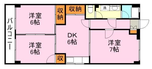 文尚堂ビル(3DK/4階)の間取り写真