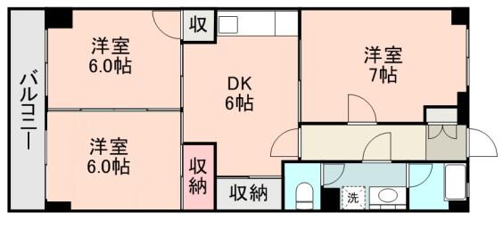 文尚堂ビル(3DK/2階)の間取り写真