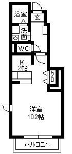 レフィナードTⅡ(ワンルーム/1階)の間取り写真