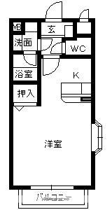 ヒルサイドガーデンⅡ(ワンルーム/2階)の間取り写真