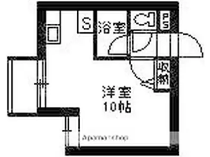 レインボー新屋敷(ワンルーム/2階)の間取り写真