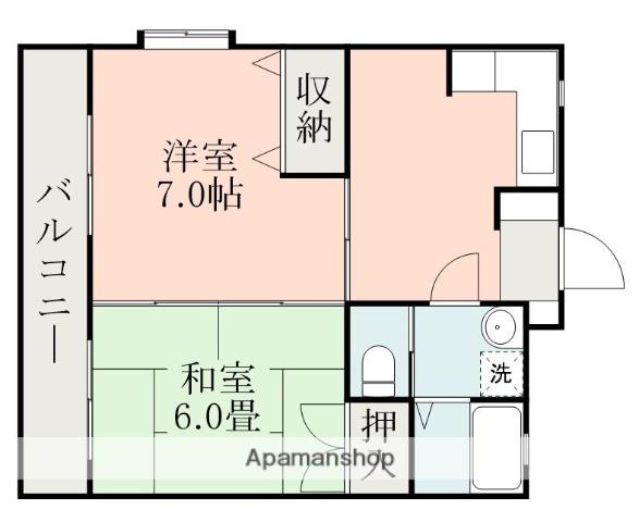 ソノフェリーチェ(2DK/2階)の間取り写真