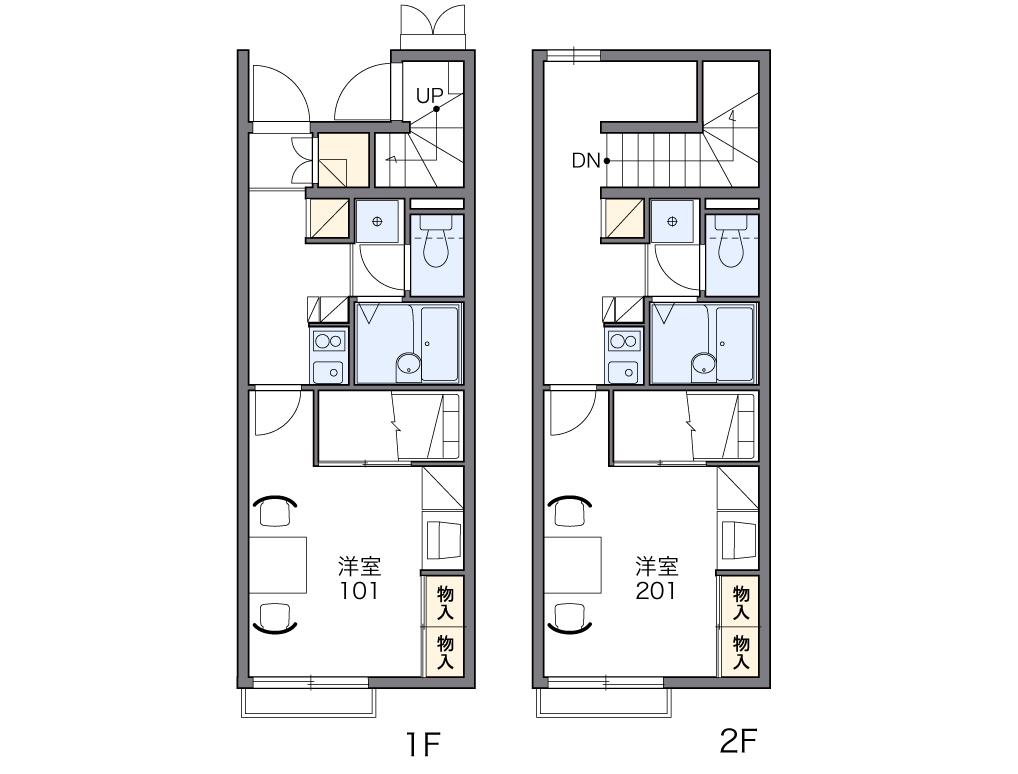 レオパレスるんた(1K/1階)の間取り写真
