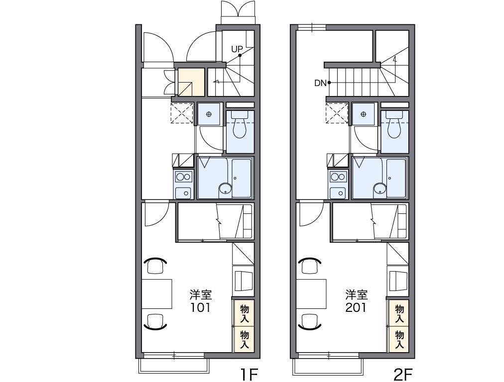 レオパレスピースフル(1K/2階)の間取り写真