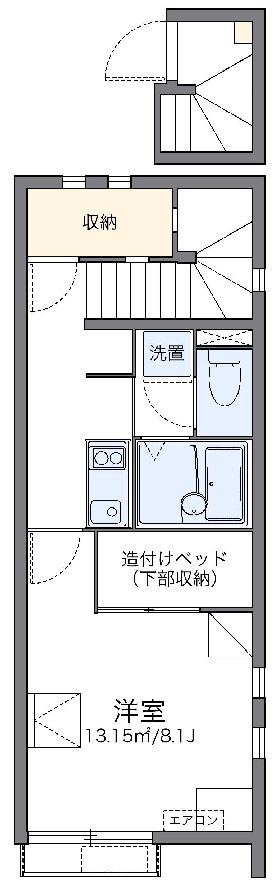 レオネクストR&AⅡ(1K/2階)の間取り写真