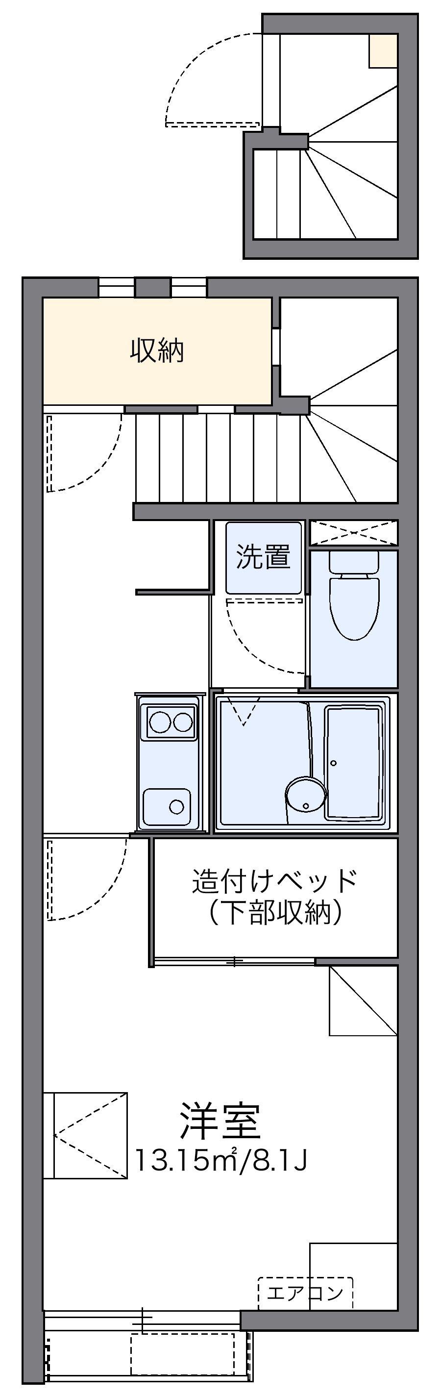 レオネクストR&AⅡ(1K/2階)の間取り写真