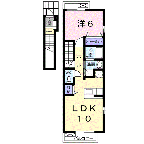 ラッキーセブンⅡ(1LDK/2階)の間取り写真