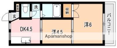 パルティールⅡ(2K/2階)の間取り写真