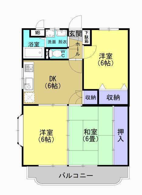メゾン田中(3DK/3階)の間取り写真