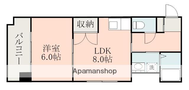 スタシオン西田(1LDK/6階)の間取り写真