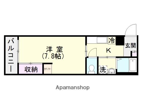 ローゼン下荒田(1K/3階)の間取り写真