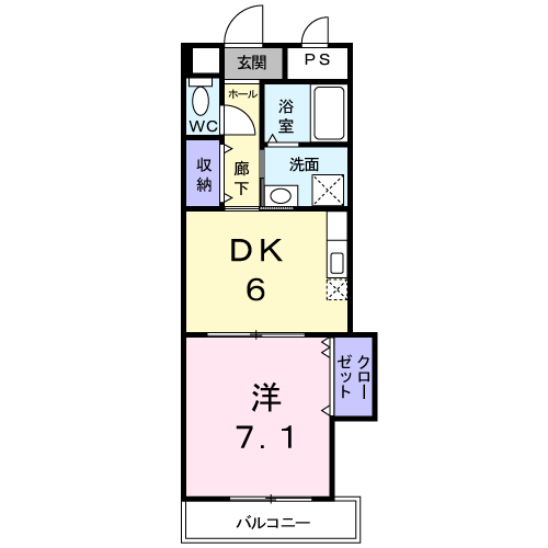 リバ-サイド梶原(1DK/3階)の間取り写真