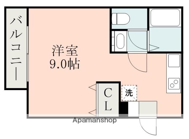 騎射場パークマンションM(ワンルーム/1階)の間取り写真