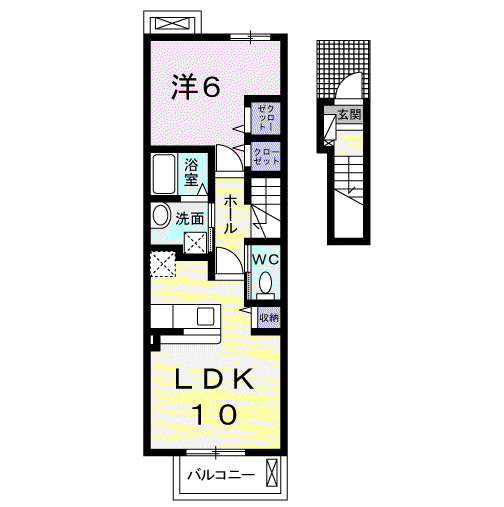 セトゥール コート Ⅲ(1LDK/2階)の間取り写真