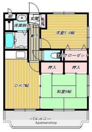 エミネンス竹下(2DK/1階)の間取り写真