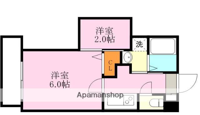 GRAYBROOK ARATA(1K/2階)の間取り写真
