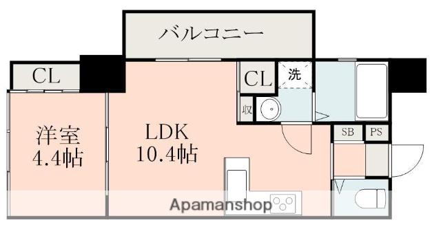 LANDMARK NISHIDAHONDORI(1LDK/7階)の間取り写真