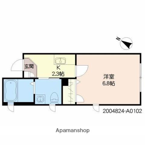 GLORIETTE Ⅱ(1K/1階)の間取り写真