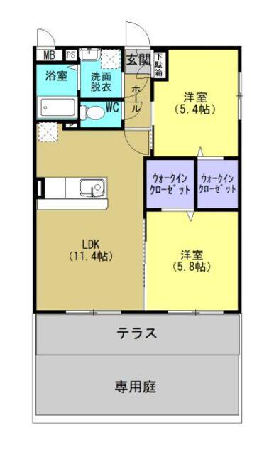 RISECASA(2LDK/1階)の間取り写真