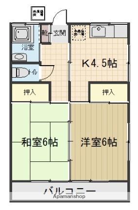 池田アパート(2K/2階)の間取り写真